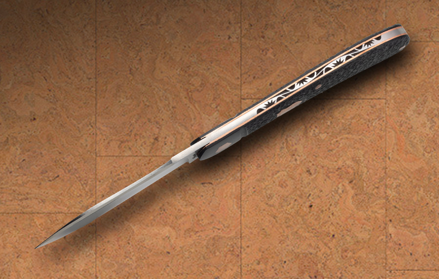 Tanner Couch Rabbit Skinner, Copper Shadow Pattern Slip-Joint Folding Knife