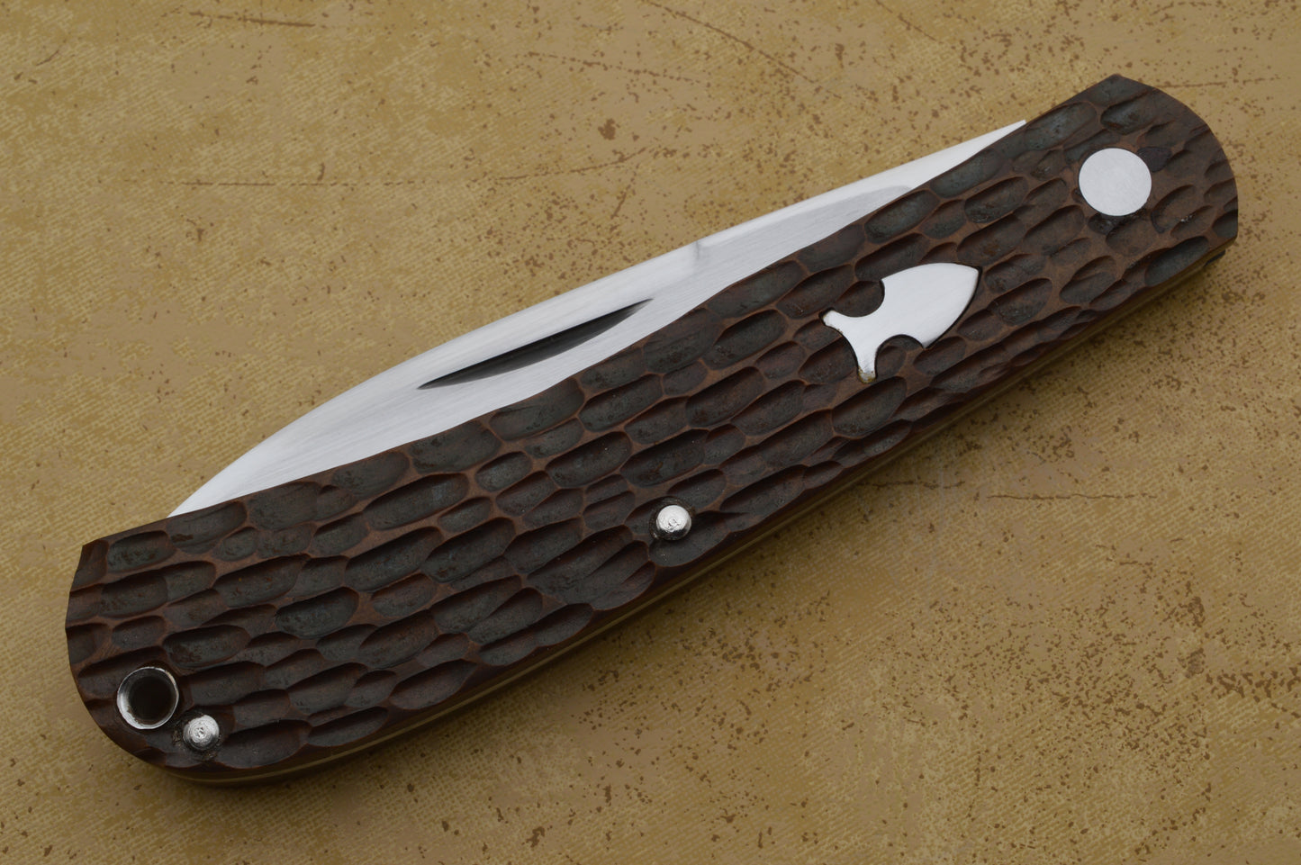Luke Swenson Jigged Brown Micarta Slip-Joint Linerless Folding Knife