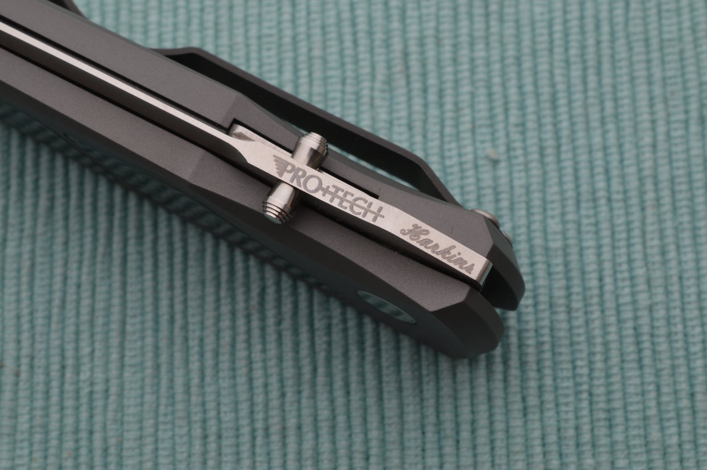 ProTech Harkins D/A 801 Grey Handle Satin Blade Folding Knife (SOLD)