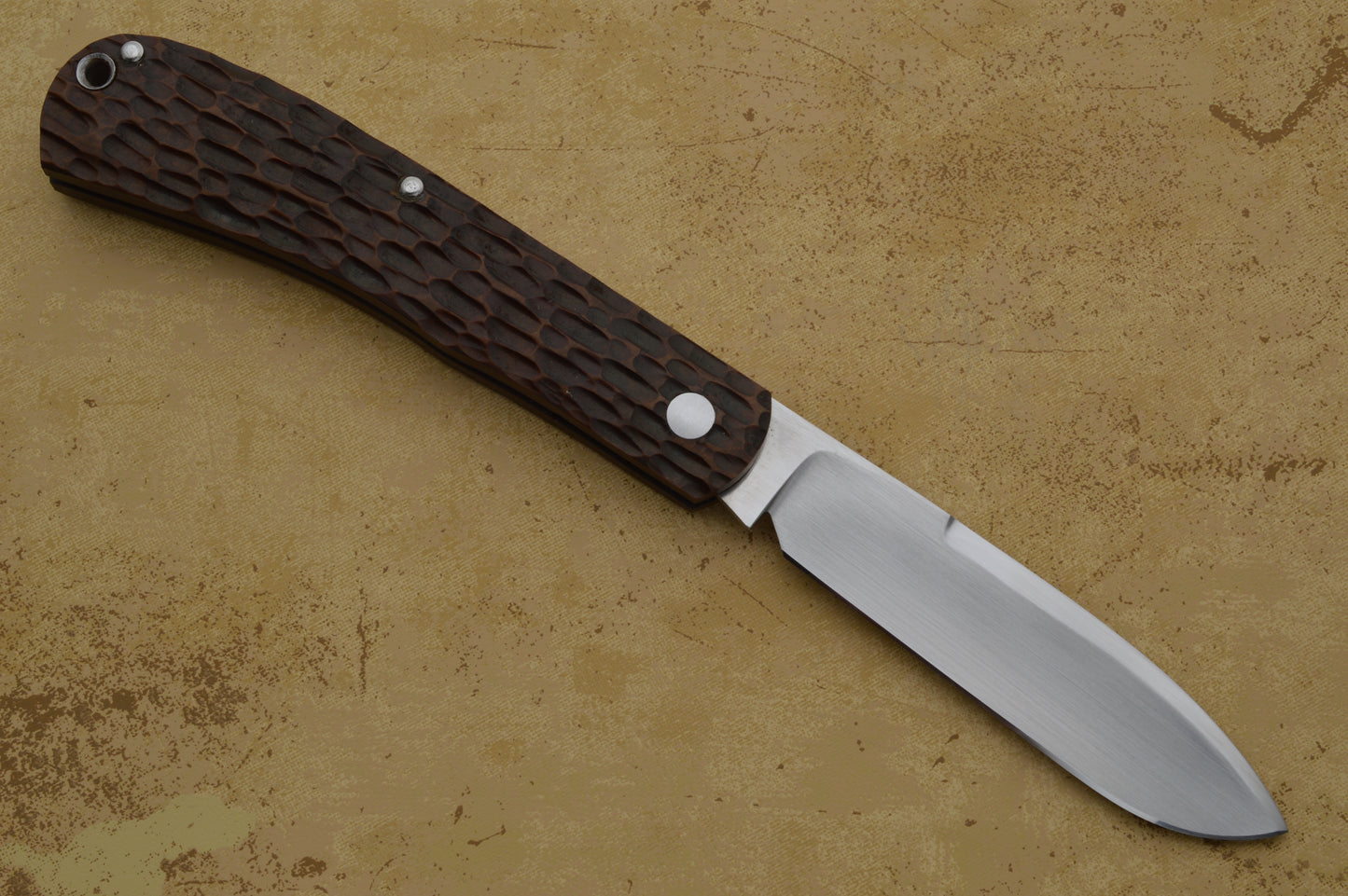 Luke Swenson Jigged Brown Micarta Slip-Joint Linerless Folding Knife