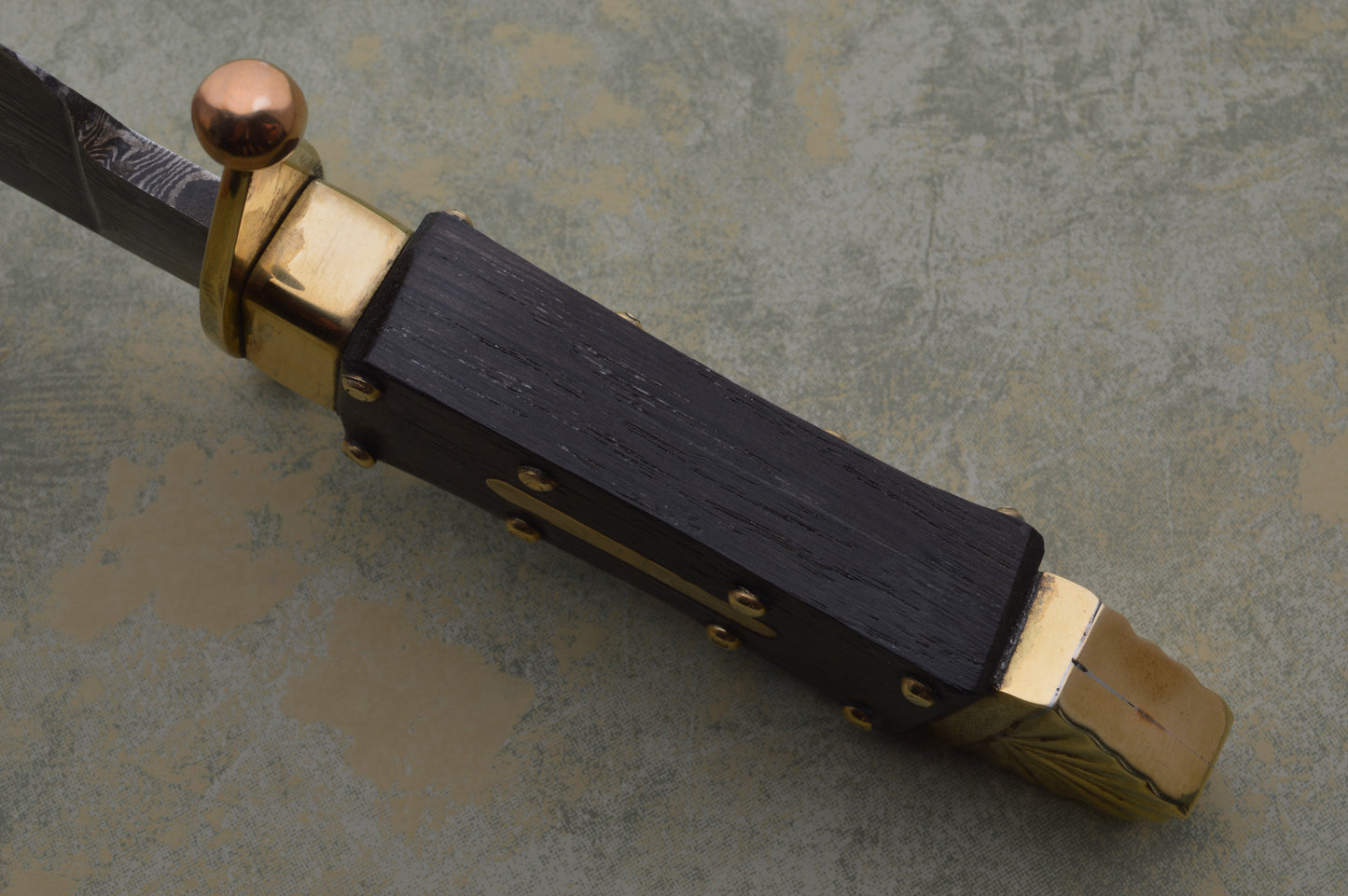 Gary Mulkey Damascus, Bog Oak Rodgers & Sons Bowie (SOLD)