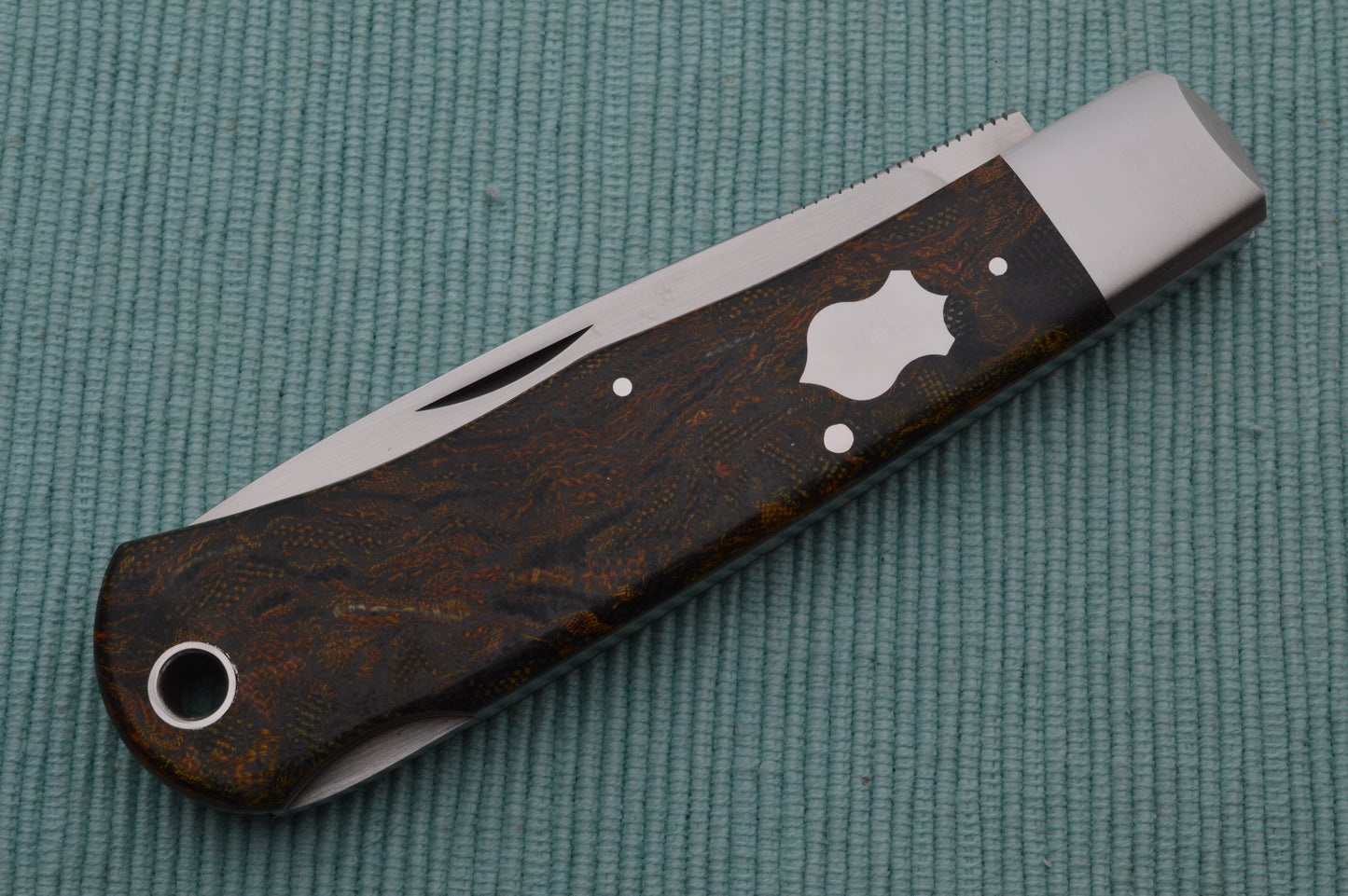 Tom Ploppert Vintage Rag Micarta F1 Lock-Back Folding Knife