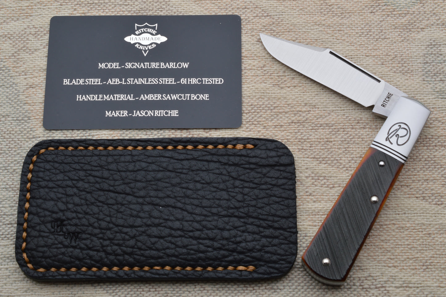 Jason Ritchie Signature Barlow, Sawcut Bone Slip-Joint Folding Knife (SOLD)
