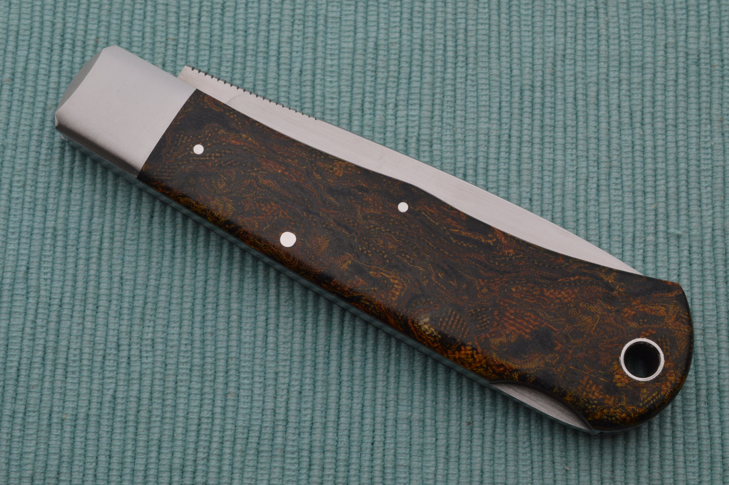 Tom Ploppert Vintage Rag Micarta F1 Lock-Back Folding Knife