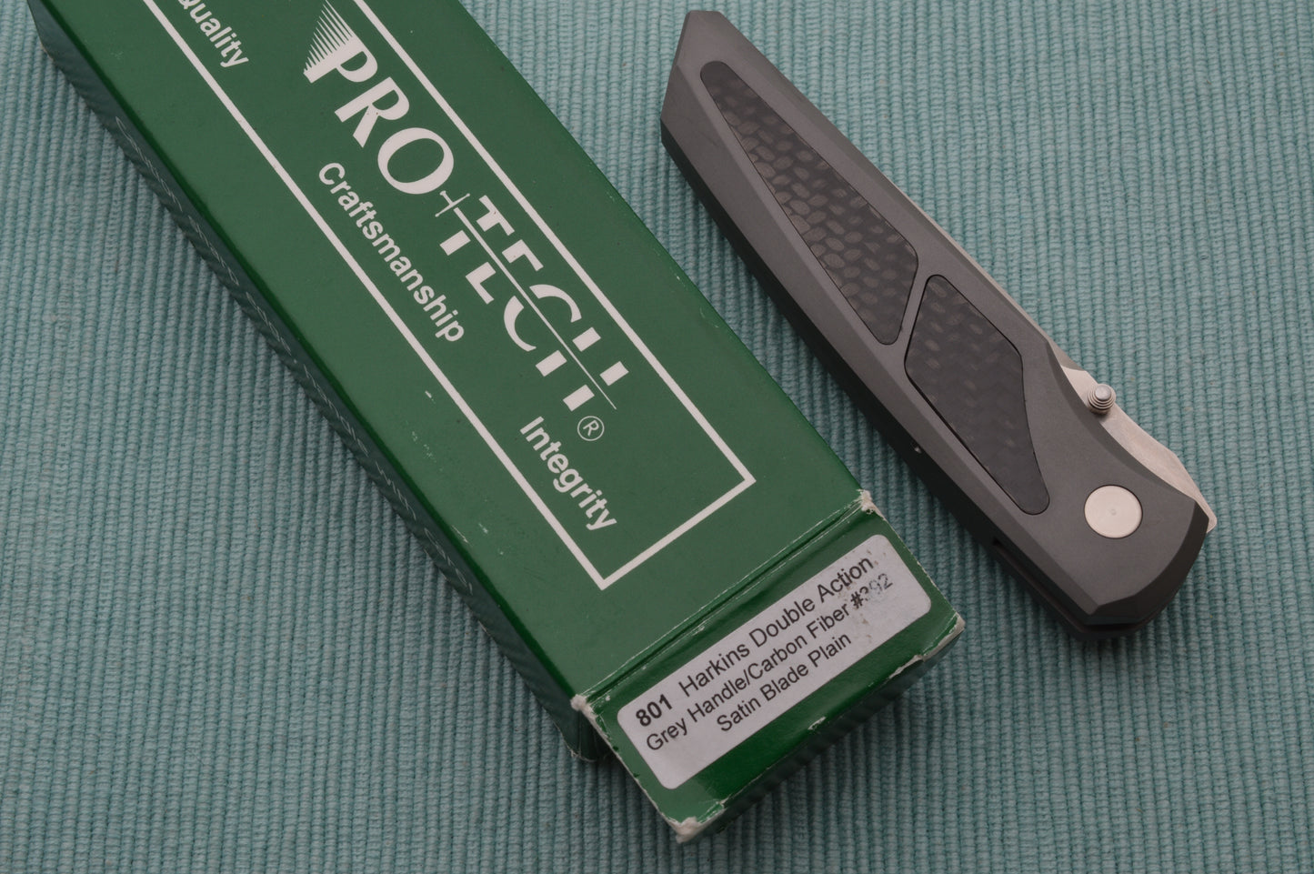 ProTech Harkins D/A 801 Grey Handle Satin Blade Folding Knife (SOLD)