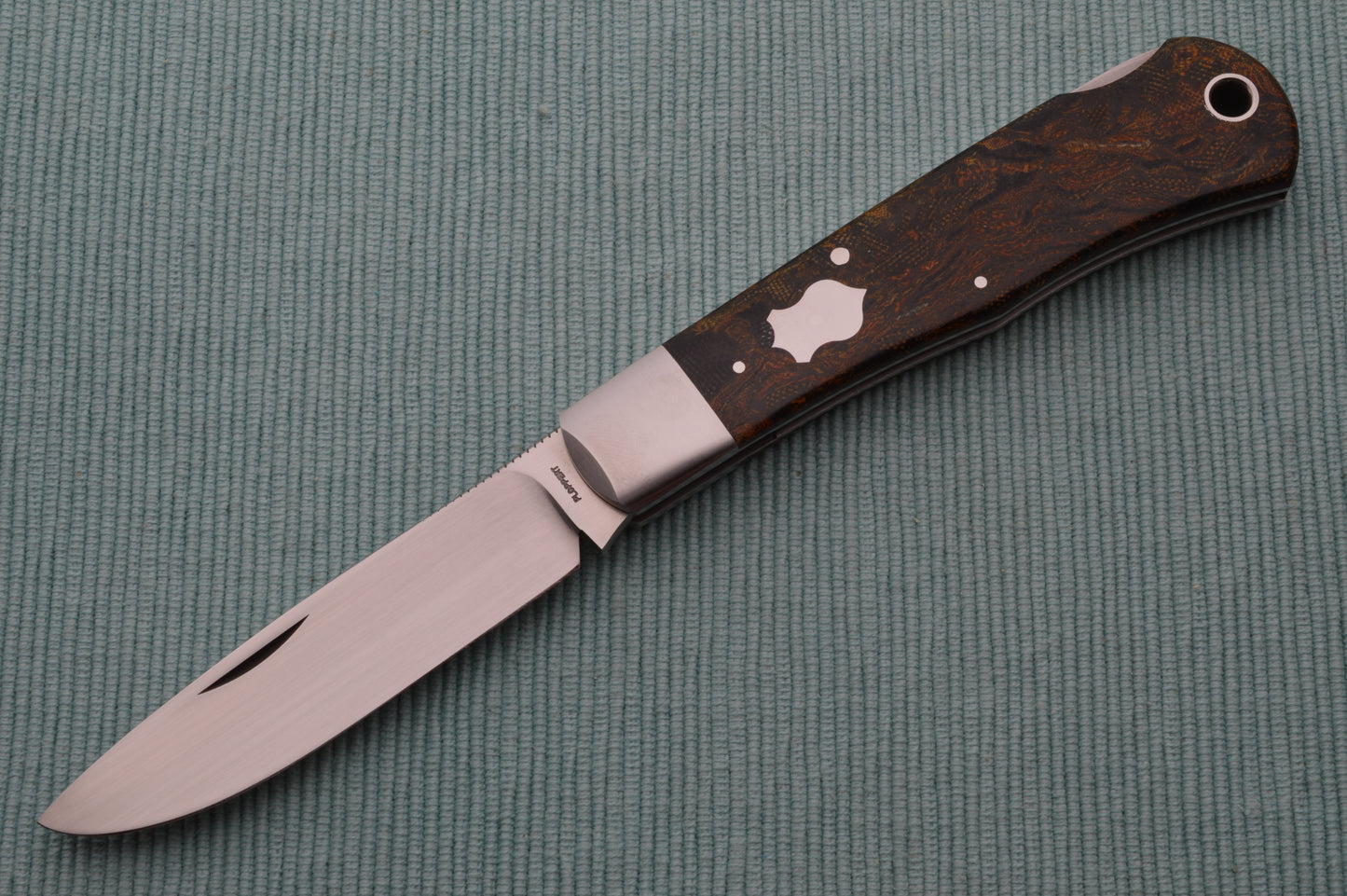 Tom Ploppert Vintage Rag Micarta F1 Lock-Back Folding Knife