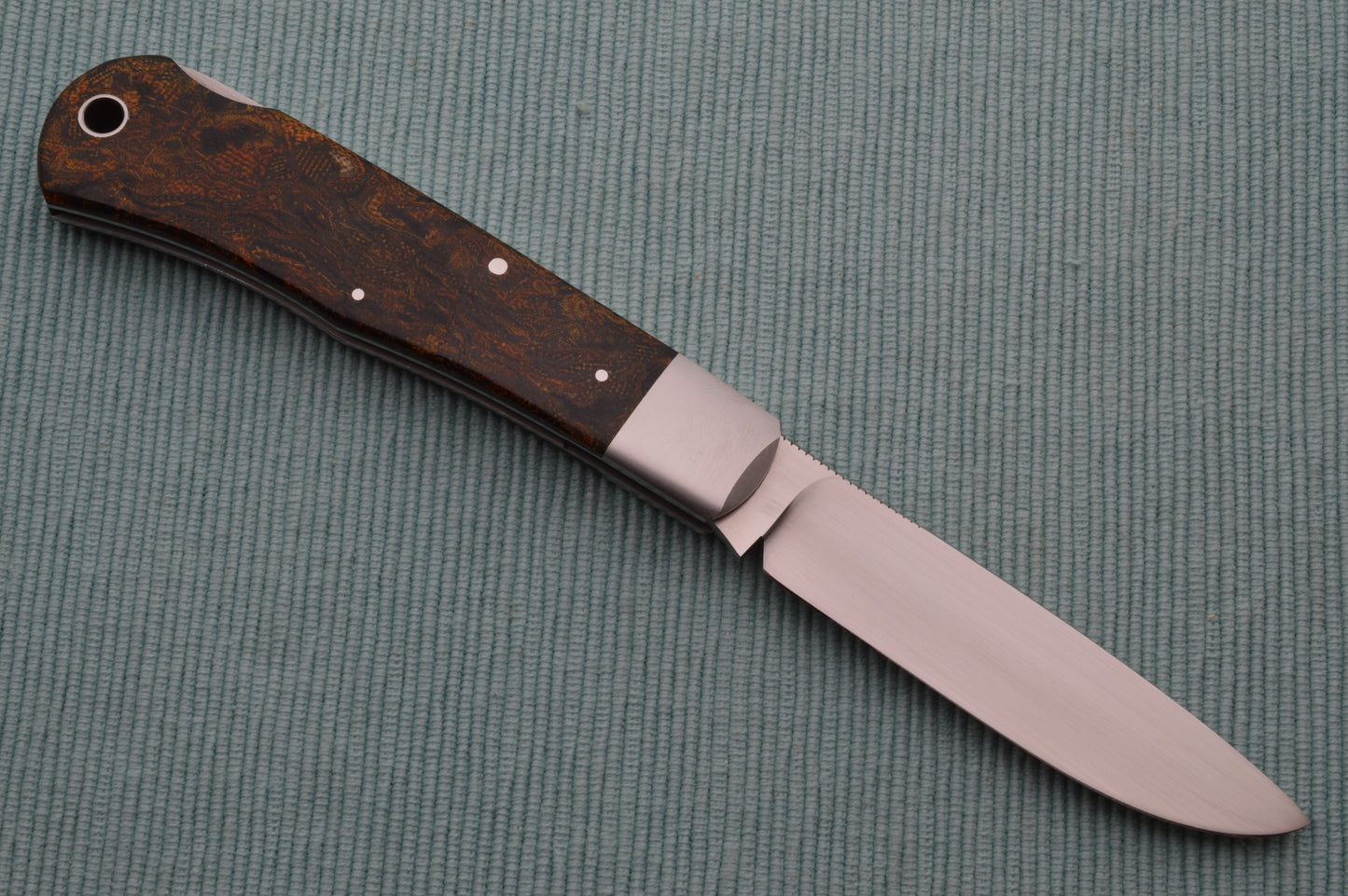 Tom Ploppert Vintage Rag Micarta F1 Lock-Back Folding Knife