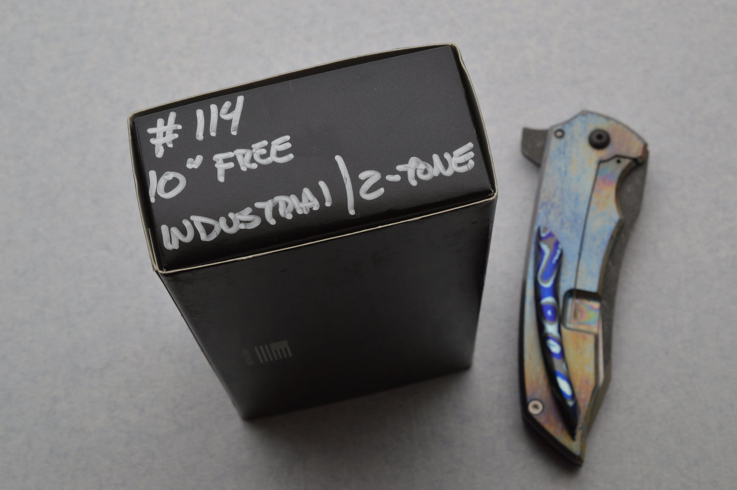 Jeremy Marsh MAC Roxstar, Industrial Finish, 2-Tone Blade, Custom Pocket Clip, Flipper Folding Knife (SOLD)