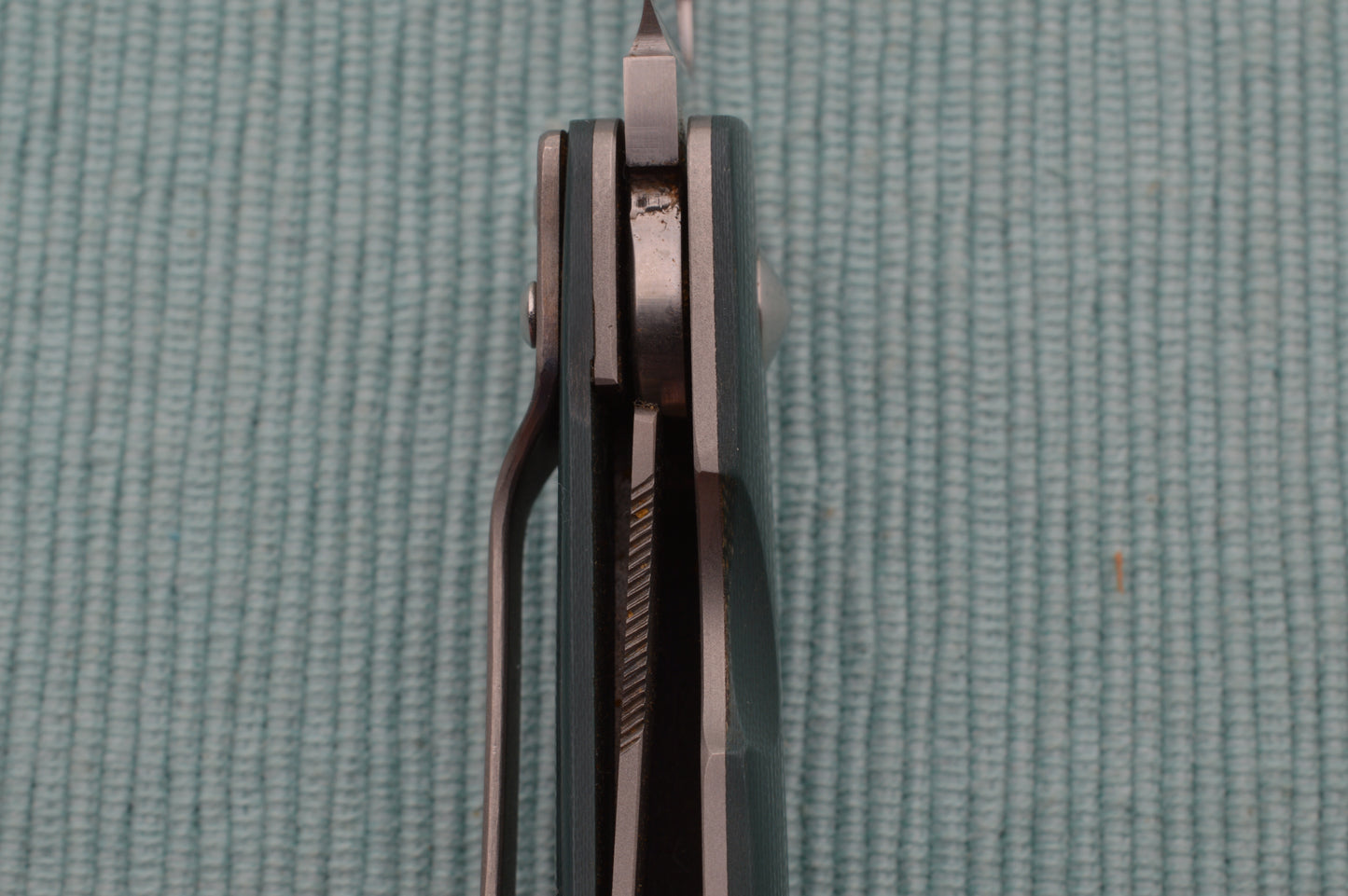 Bob Lum Custom Small Chinese Folder, Green Micarta, Liner-Lock, Spyderco Hole (SOLD)