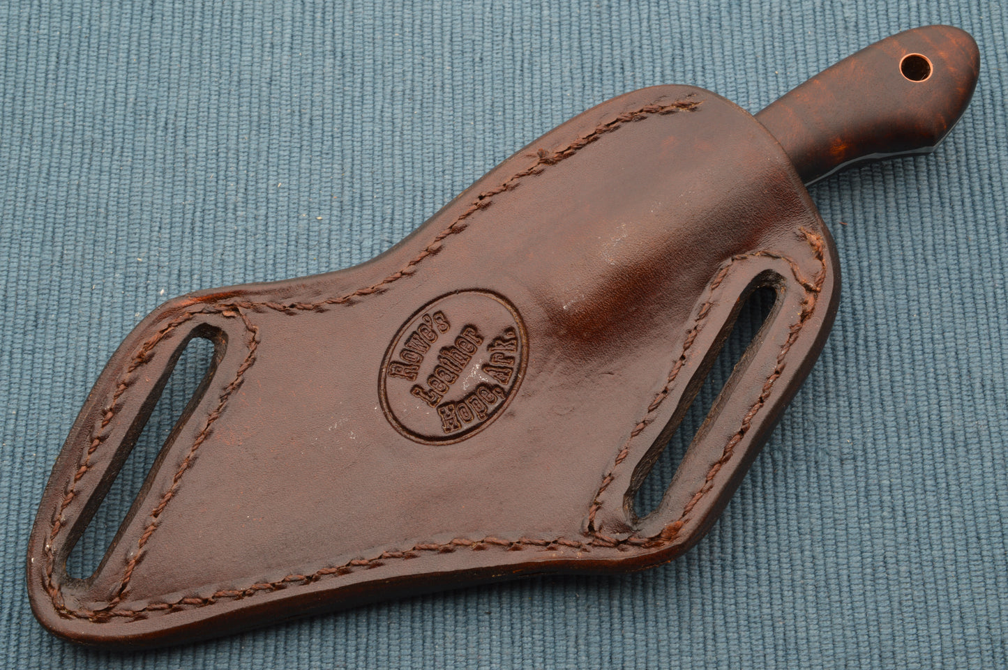 James Scroggs Squirrel Hunter, Tiger Stripe Maple, Rowe Leather Sheath (SOLD)