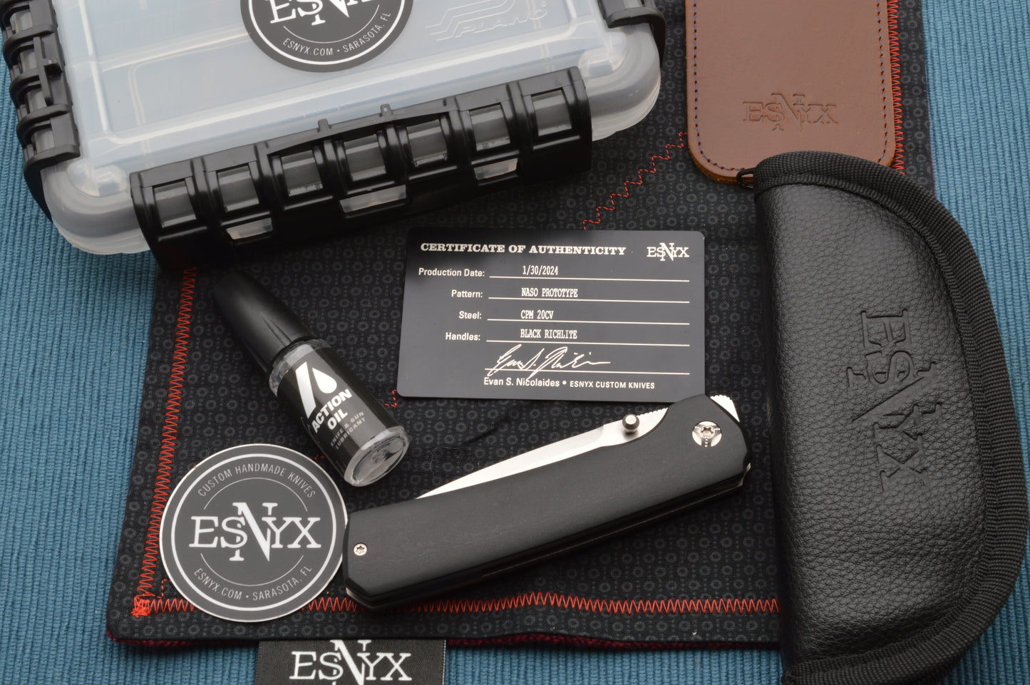 ESNYX Custom NASO PROTOTYPE Front Flipper Liner-Lock Folding Knife (SOLD)
