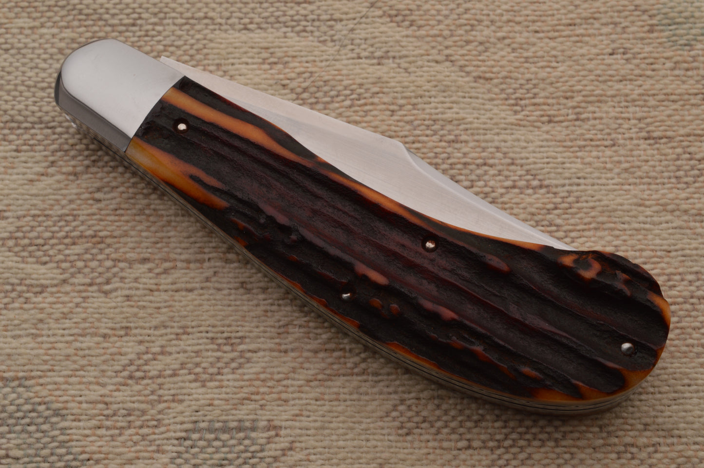 Bill Ruple PROTOTYPE 2-Blade Stag Saddlehorn Trapper Slip-Joint Folding Knife