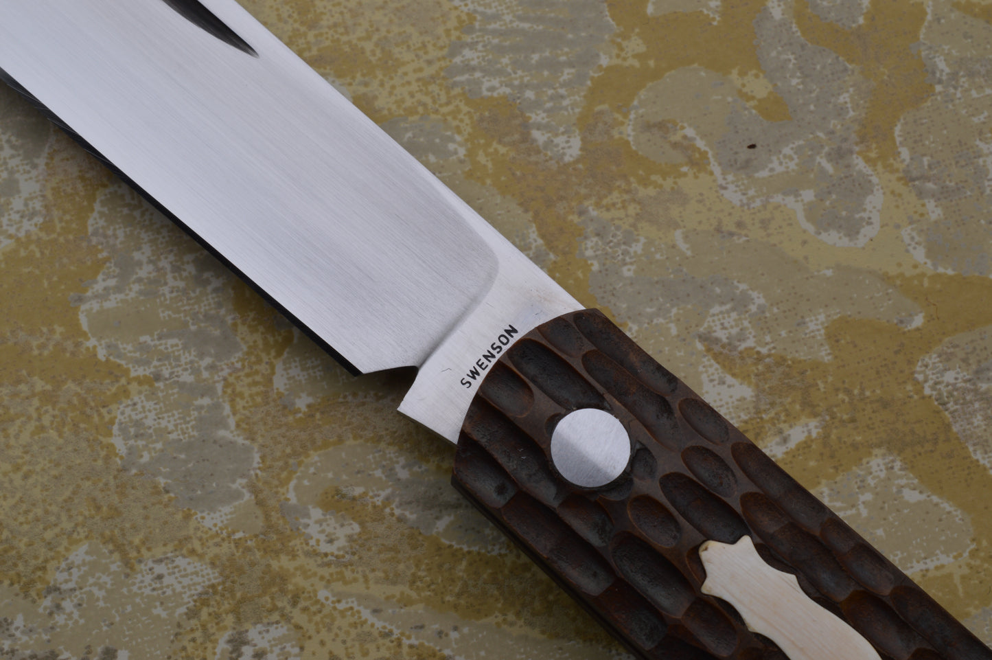 Luke Swenson Chocolate Brown Jigged Micarta Linerless Slip-Joint Folding Knife