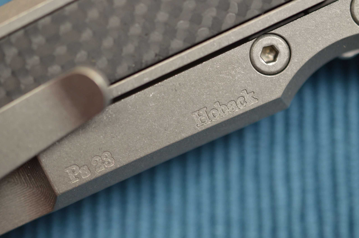 Jake Hoback Carbon Fiber Kwaiback UHEP Frame-Lock Flipper, Hunter Orange G10 Inlay (SOLD)