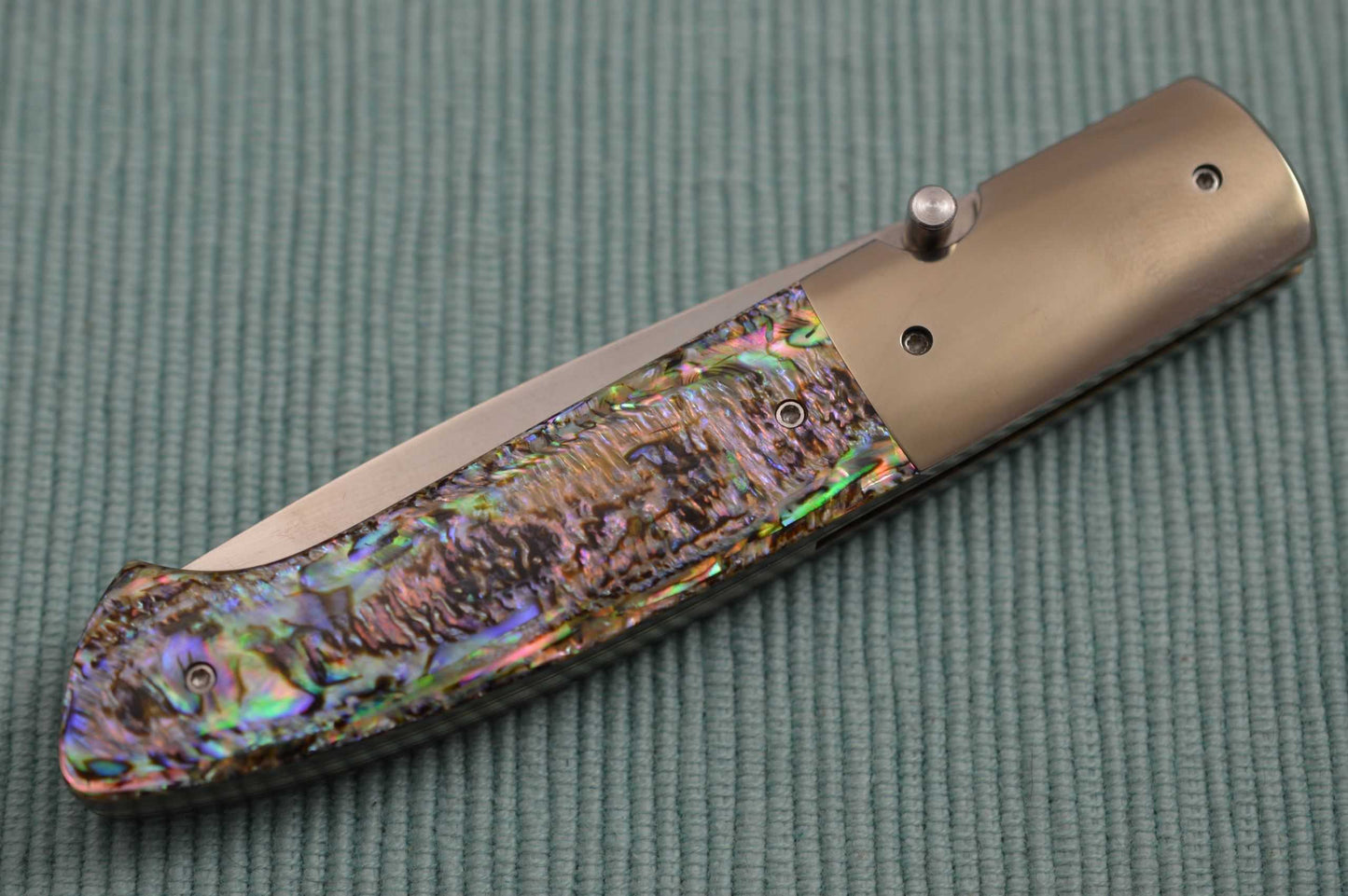 Stan Fujisaka Abalone Liner-Lock Folding Knife (SOLD)