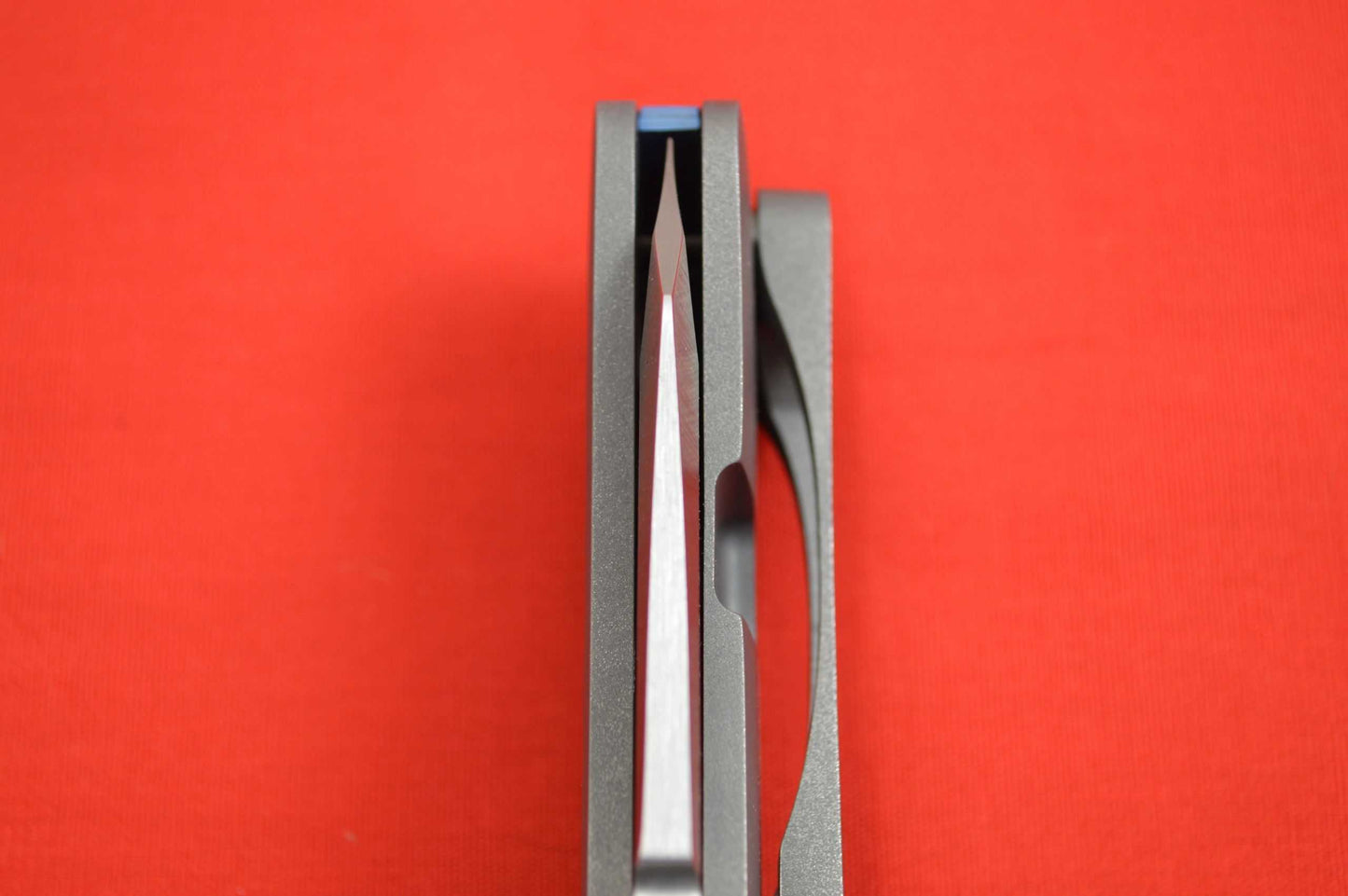 Direware M8 Flipper, Hole Pattern Ti Frame, New Drop Point Blade Shape (SOLD)