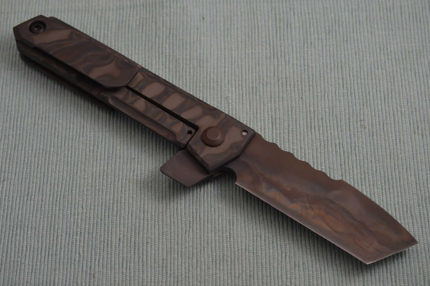 Crusader Forge STREET FIGHTER Flipper, Frame-Lock, Chisel Ground Tanto (SOLD)