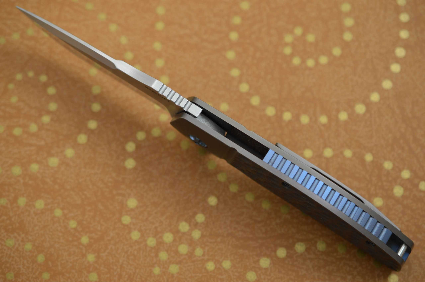 Enrique Peña Custom DIESEL Jigged Bronze Titanium Frame-Lock Flipper (SOLD)