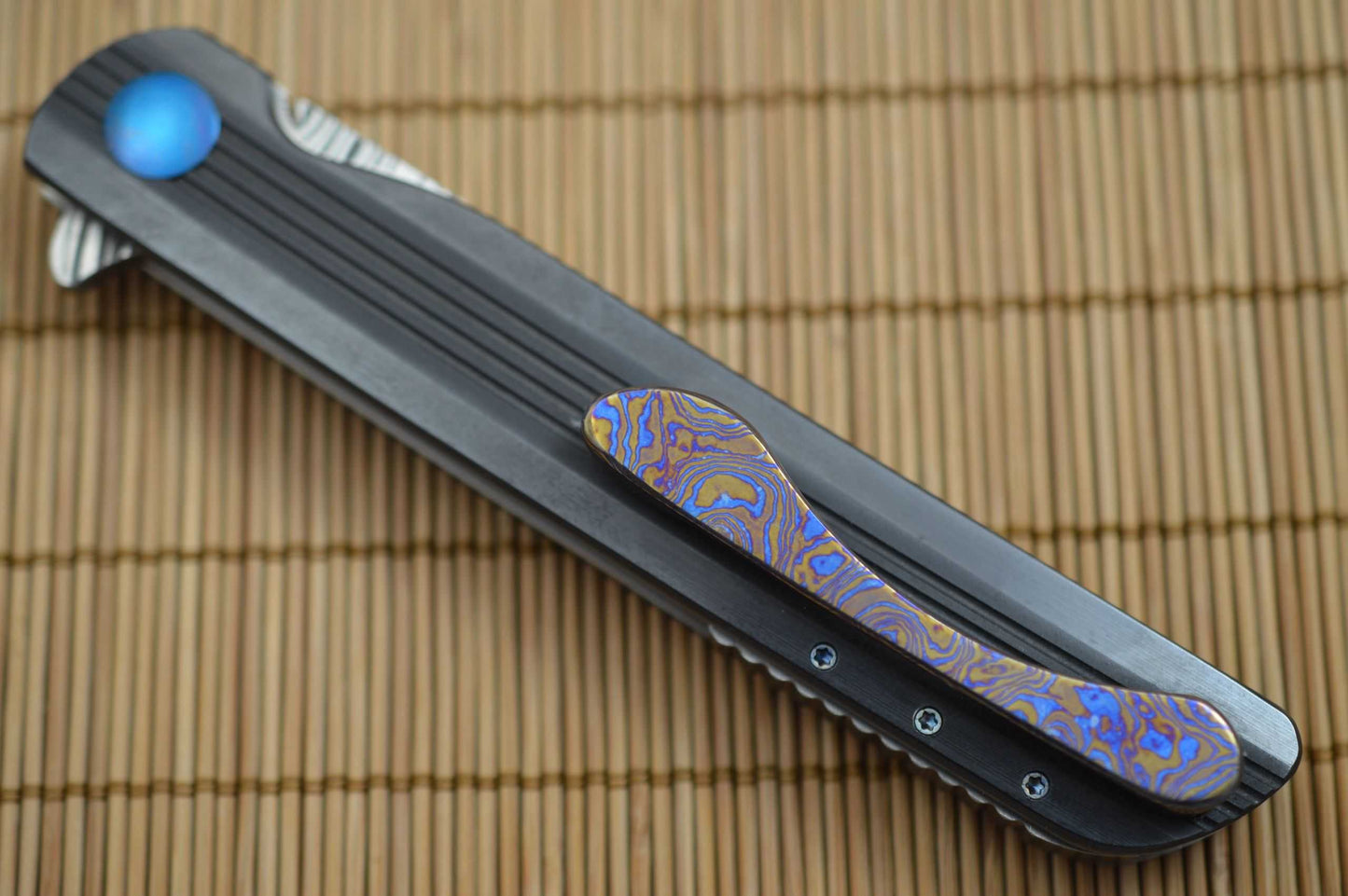 Matthew Lerch SCAMP Liner-Lock Flipper, Damasteel, Zirconium Scales, Blade Show 2019 (SOLD)