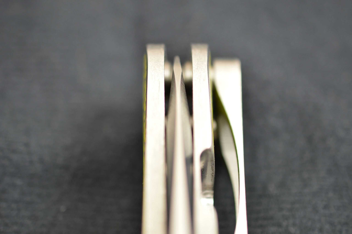 Direware T-95 Flipper, Titanium Frame, Yellow / Black CF Inlays, Satin M390 Blade (SOLD)