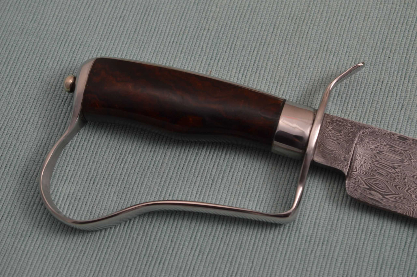 Gary Mulkey D-Guard Damascus, Desert Ironwood Bowie (SOLD)