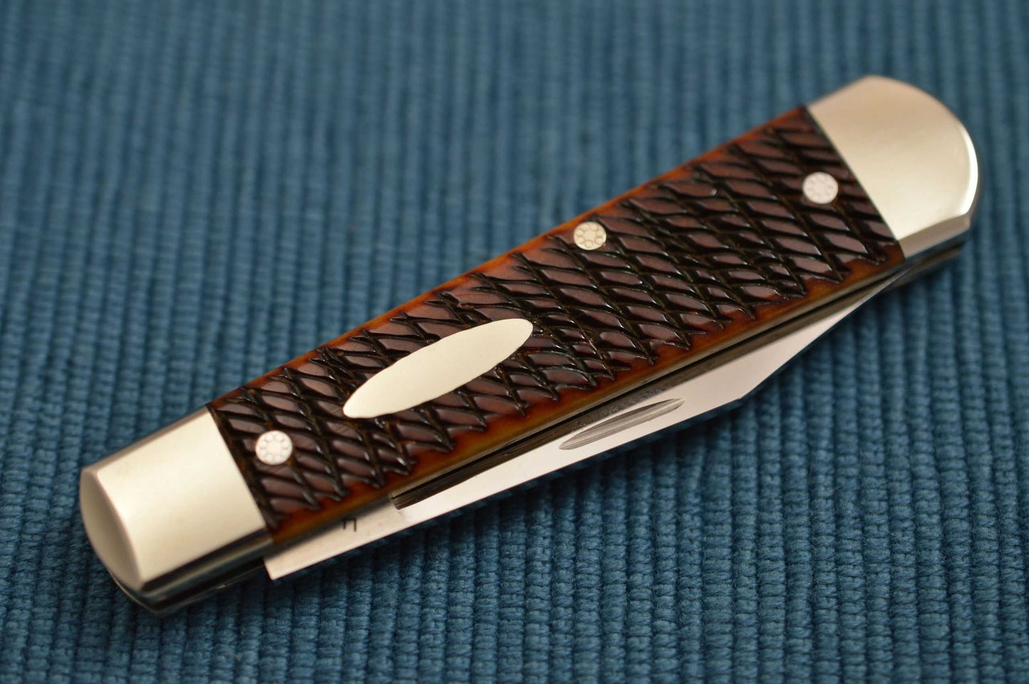 Mike Alsdorf Jigged Bone Slip-Joint Jack Knife, File-Worked Liners (SOLD)