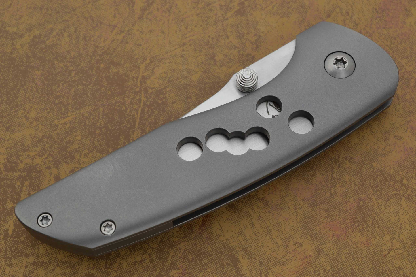 John Barker Small Hokkaido MOA Holes, Frame-Lock Folding Knife (SOLD)