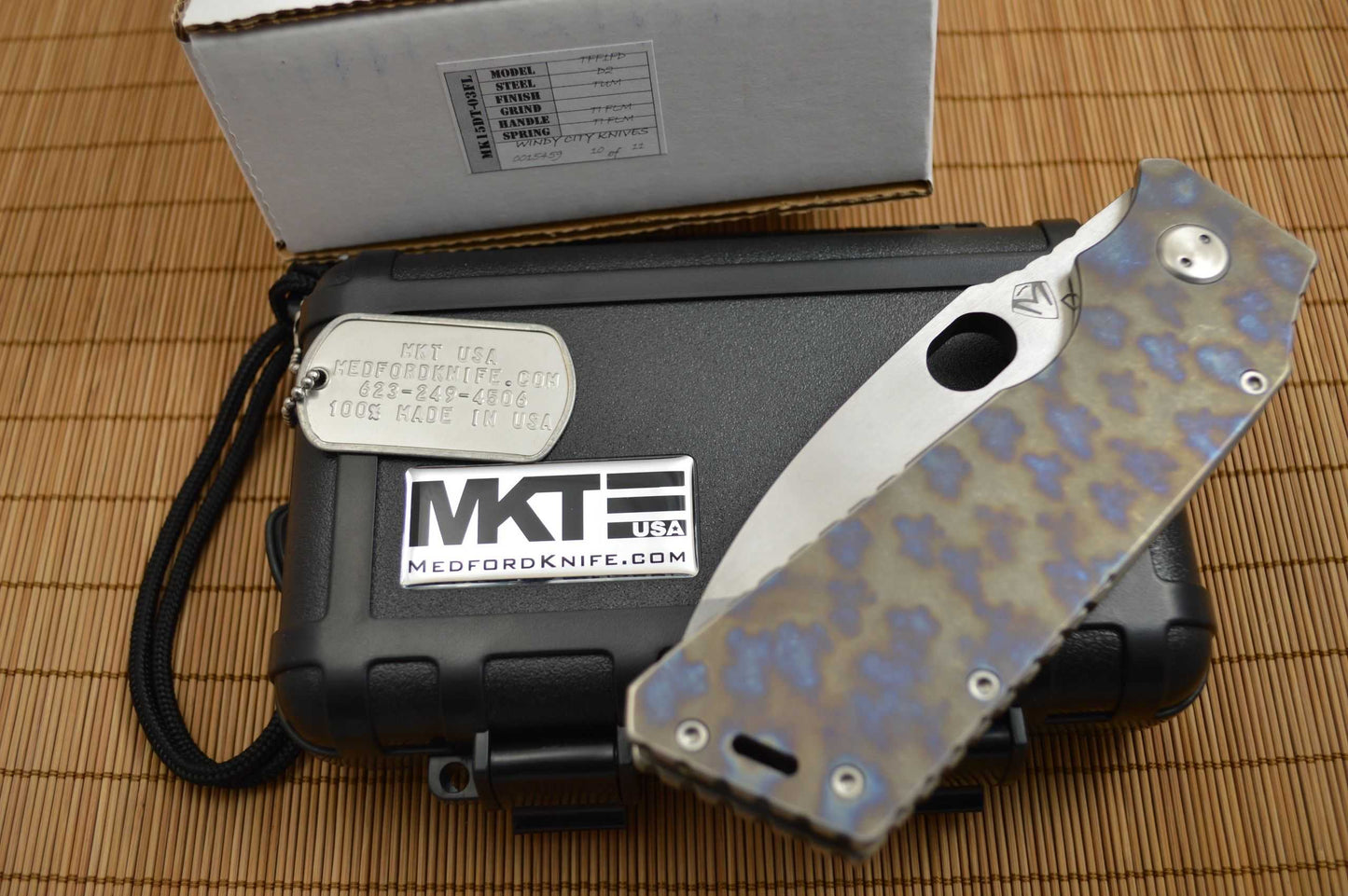 Medford Knife and Tool FAT DADDY TFF-1, Thick Version, Uniquely Flamed Titanium Handle (SOLD)
