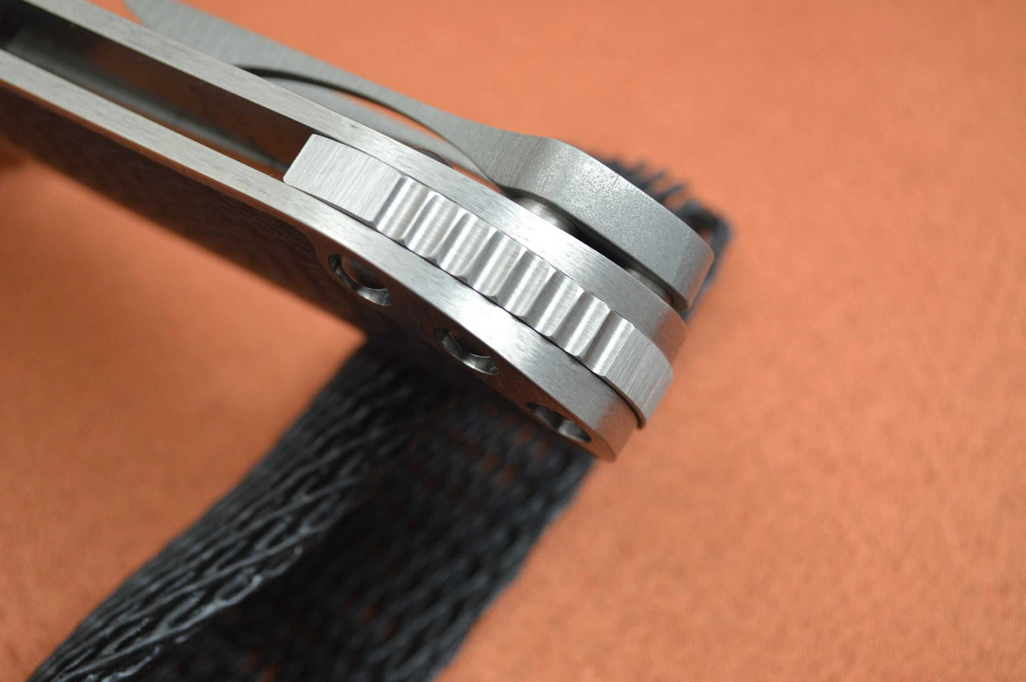 Direware T-95 Flipper, Titanium Frame, Carbon Fiber Inlays, Satin M390 Blade (SOLD)