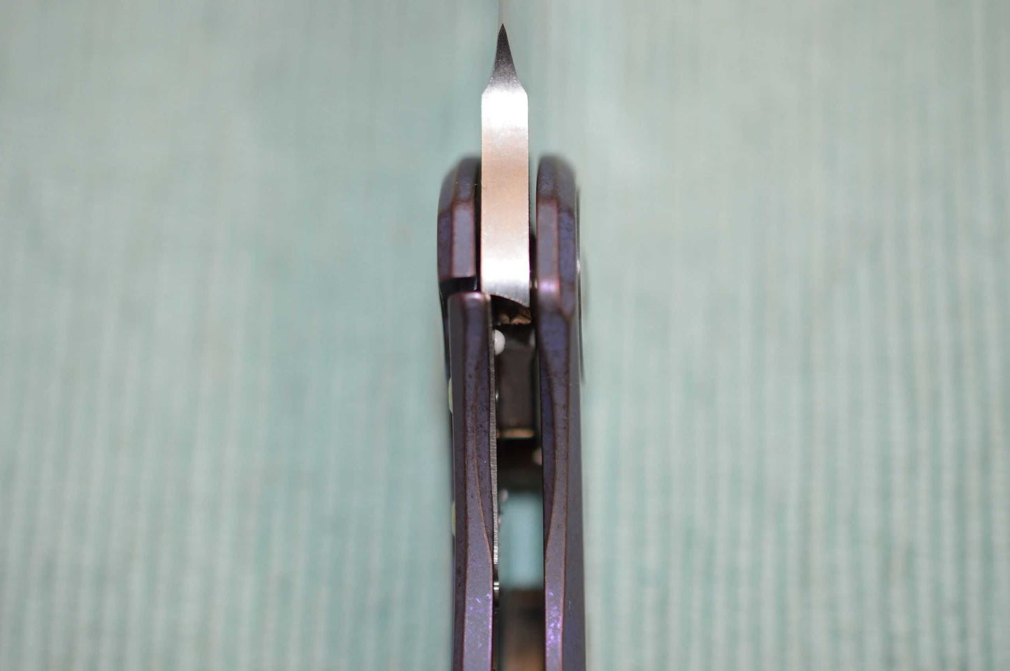 Olamic Cutlery BUSKER, Semper M390 Blade, Titanium Kinetic Ocean Frame (SOLD)