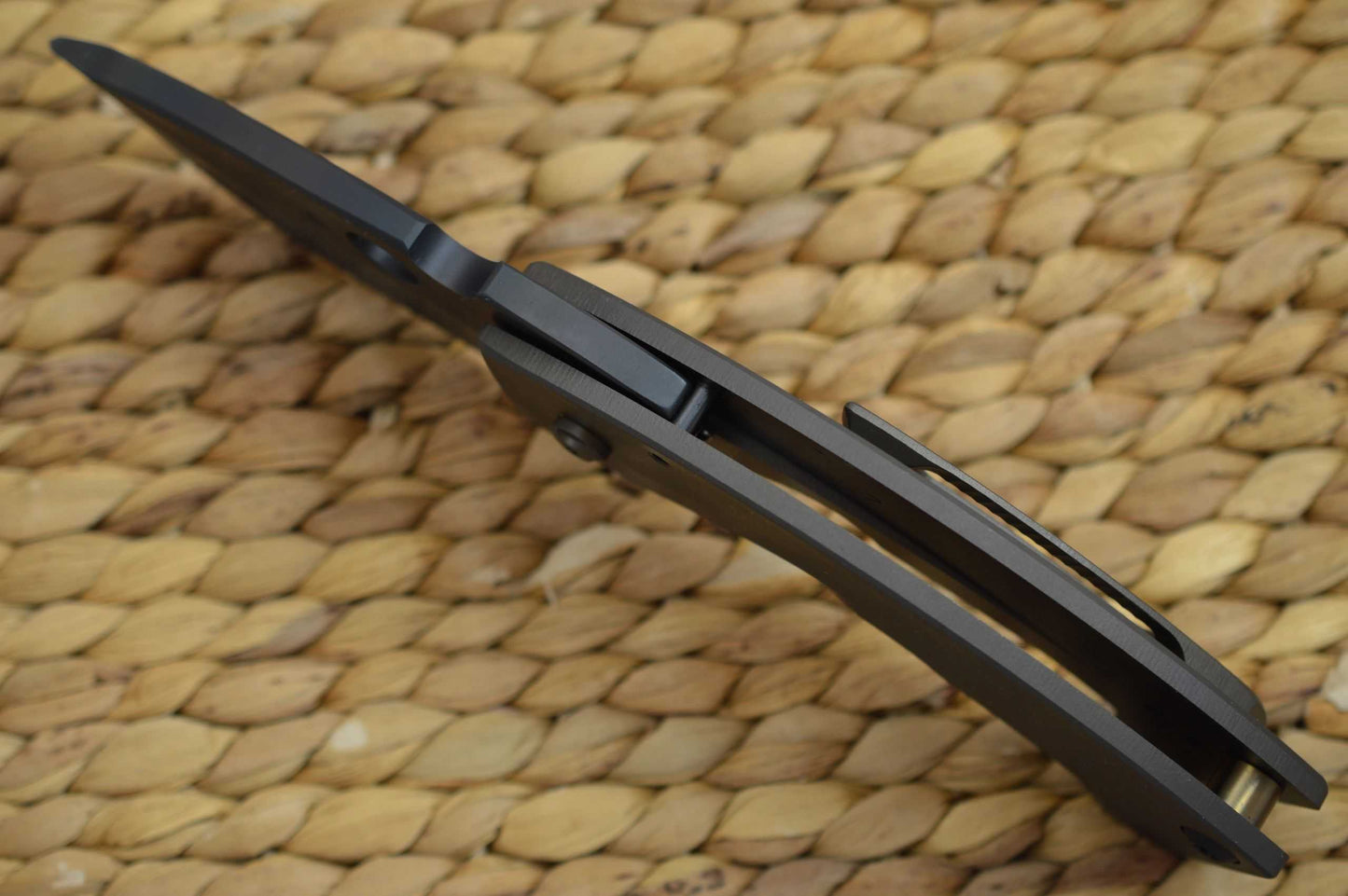 Crusader Forge APEX XL 0.25" Drop Point Blade, Phantom Finish, Bronze Stonewashed Titanium Frame (SOLD)