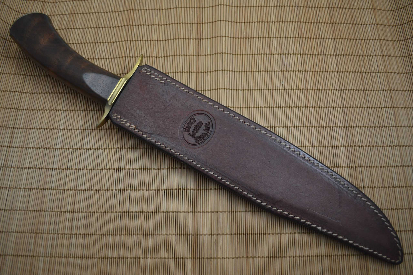 Joe Flournoy Mastersmith Large Carbon Bowie, Rowe Leather Sheath (SOLD)