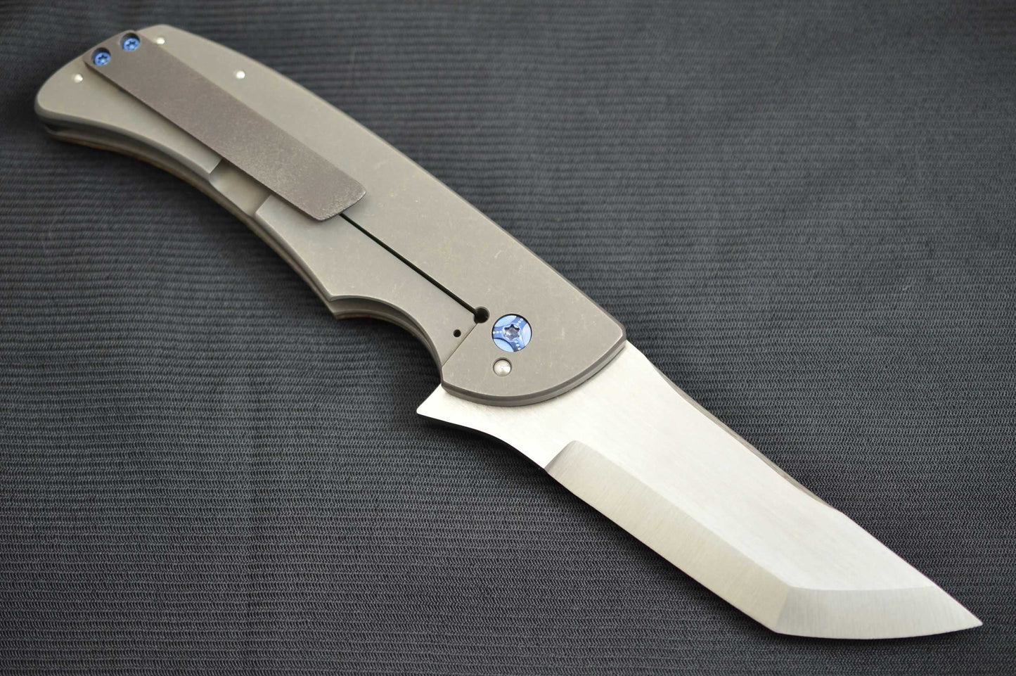 Pohan Leu "Negligence" Frame-Lock Flipper, Thunderstorm Kevlar, Zirconium Bolster & Clip (SOLD)