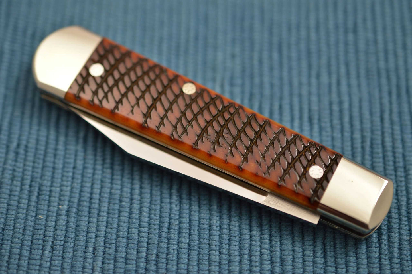Mike Alsdorf Jigged Bone Slip-Joint Jack Knife, File-Worked Liners (SOLD)