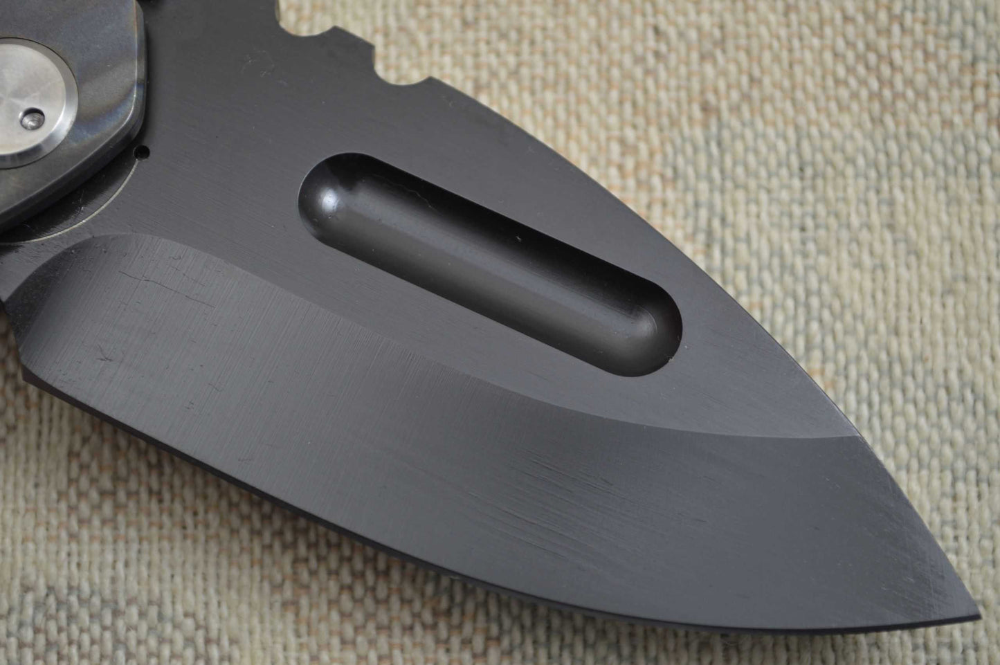 Medford Knife and Tool Praetorian Genesis T, Flamed Titanium Handle, 3V PVD (SOLD)