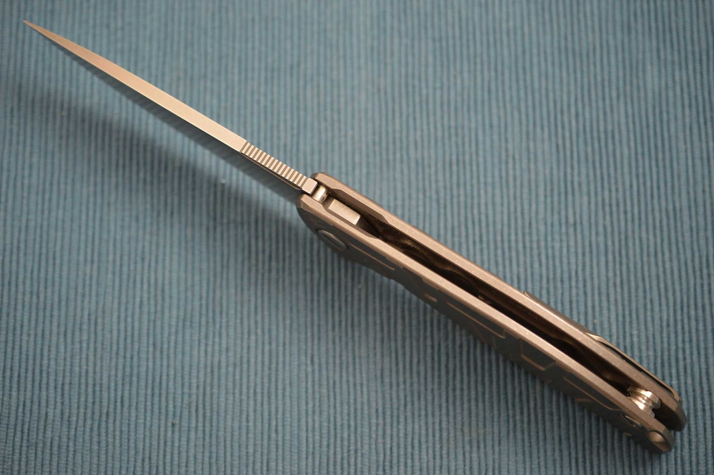 Shirogorov 95T Turtle Pattern Titanium Frame-Lock Flipper, MRBS (SOLD)