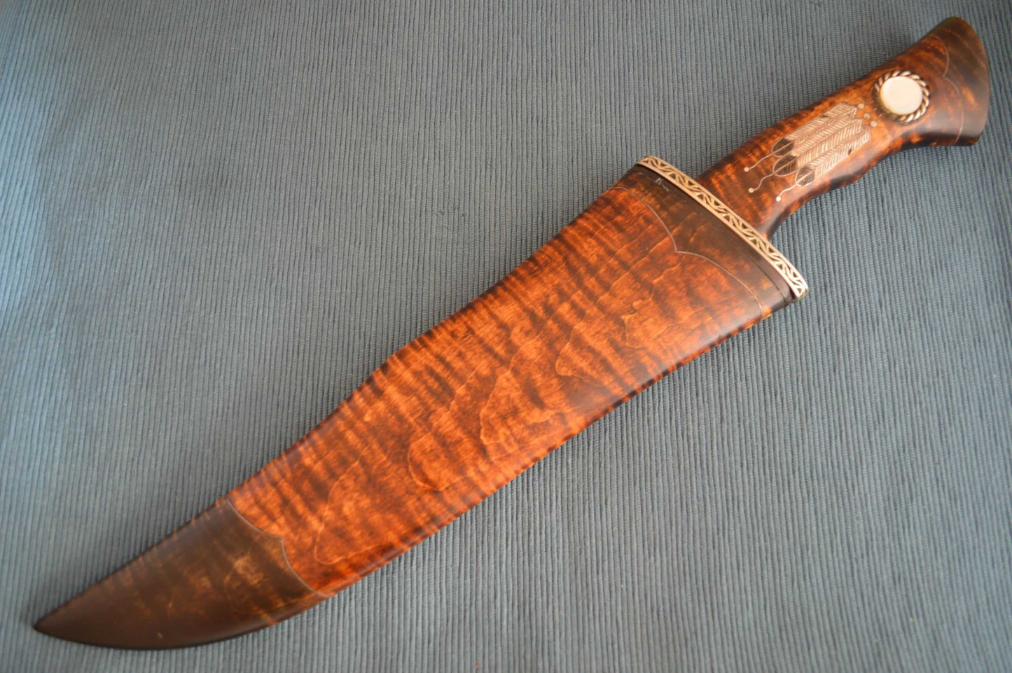 Jay Hendrickson, M.S. Dream Catcher Bowie, Curly Maple Sheath (SOLD)