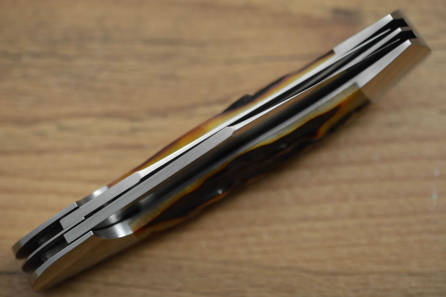 Luke Swenson 2-Blade Amber Stag Hunter, Slip-Joint Folding Knife (SOLD)
