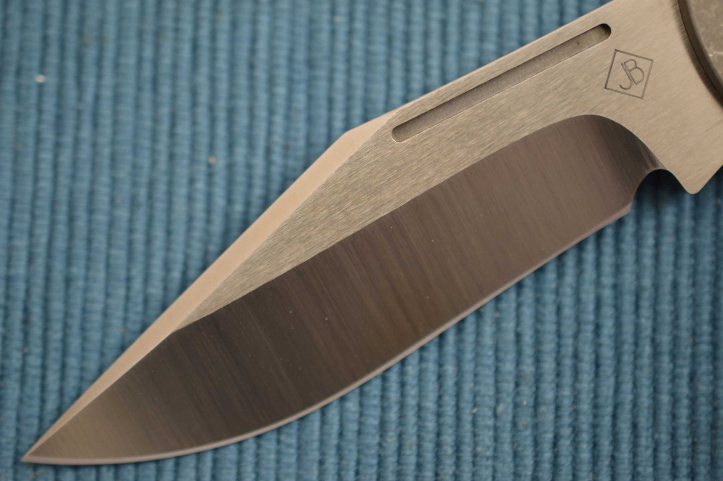 Jim Burke Custom REBEL Slip-Joint Folding Knife, Carved Zirconium Inlays (SOLD)