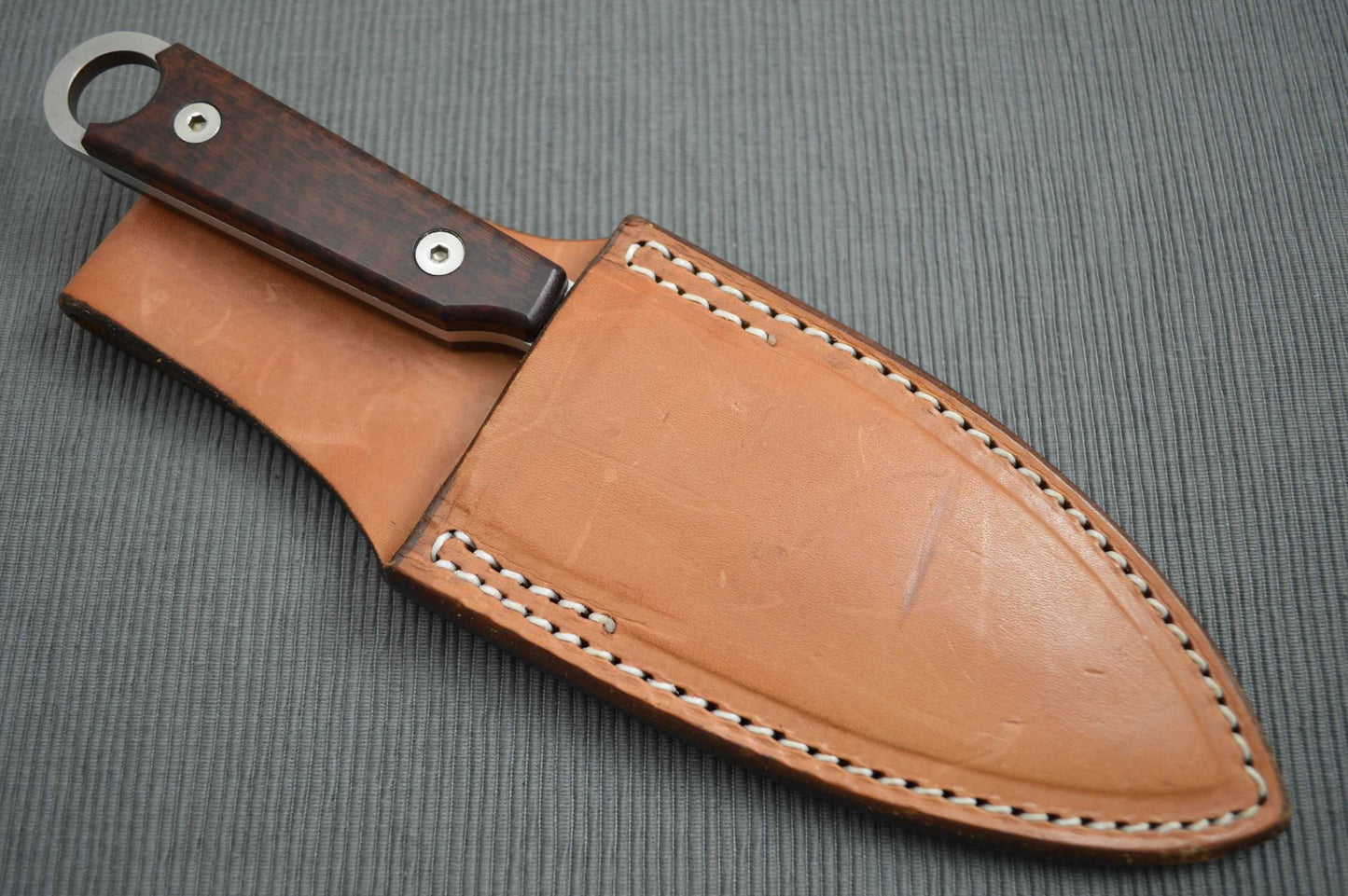 Kevin Wilkins Medium MYTUKO, Fixed Blade Knife, Rowe Leather Sheath (SOLD)