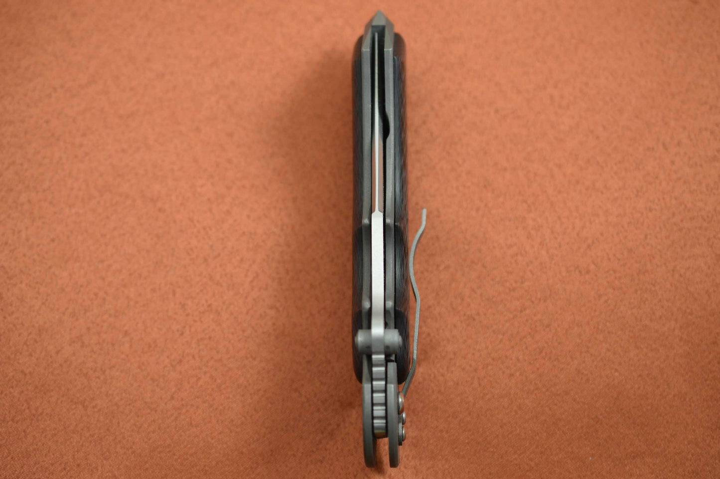 John Kubasek Custom Liner-Lock Flipper, Carbon Fiber, Impact Tool (SOLD)
