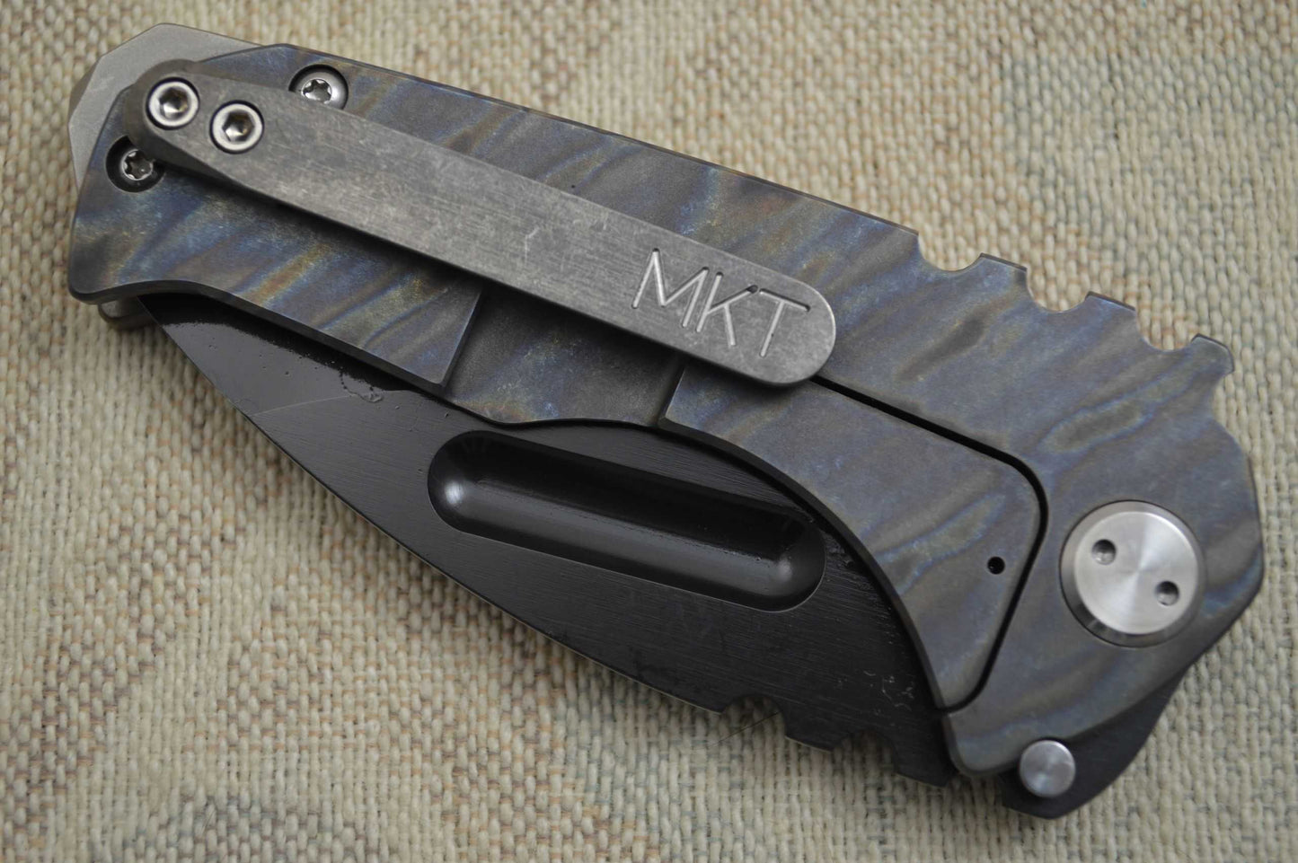 Medford Knife and Tool Praetorian Genesis T, Flamed Titanium Handle, 3V PVD (SOLD)