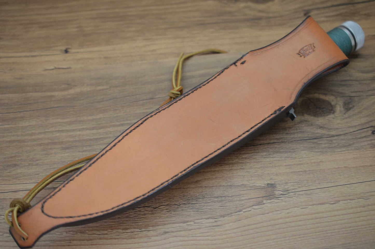 Lamont Coombs, Jr. Hollow Handle Survival Knife + Leather Sheath (SOLD)