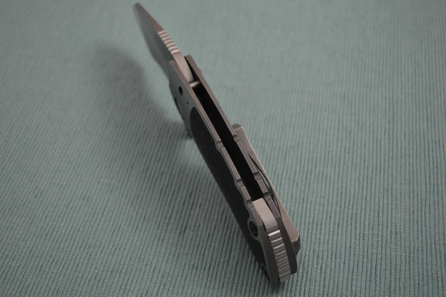 Direware S-90 Flipper, Titanium Frame Marble Carbon Fiber Inlays, Recurve CPM-S110V Blade (SOLD)