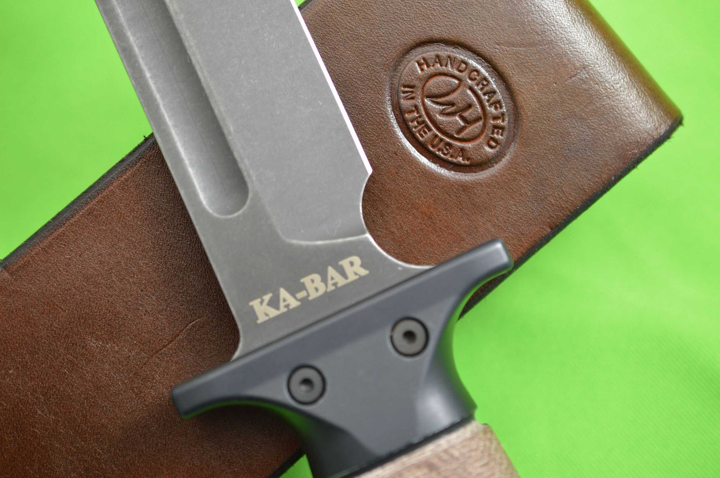 Rick Hinderer Knives “KaBar" Fighting Knife, O1 Tool Steel Parkerized, Brown Micarta (SOLD)