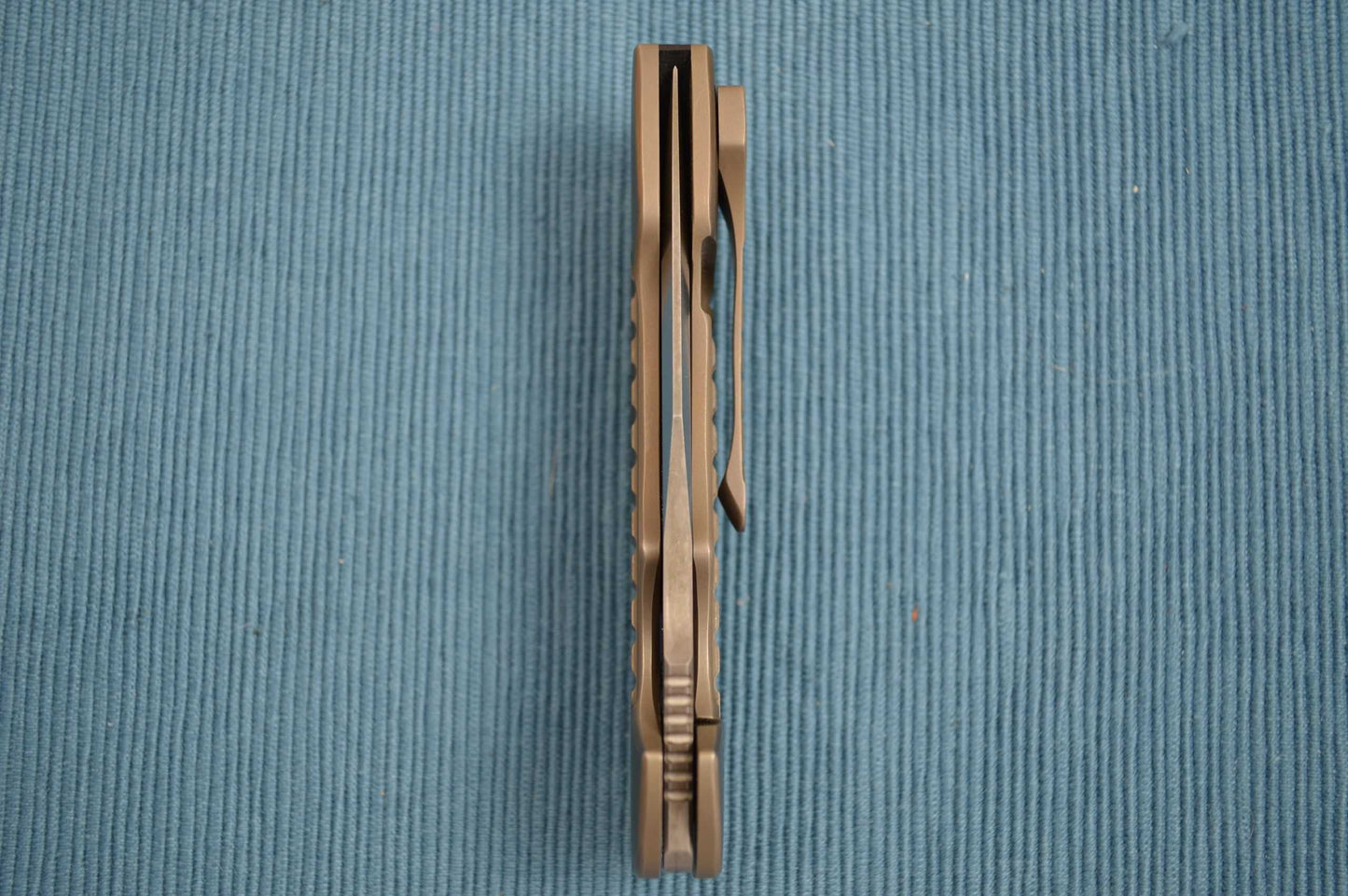 David Mosier Custom Crossfire, Bronze Anodized Frame-Lock Flipper (SOLD)
