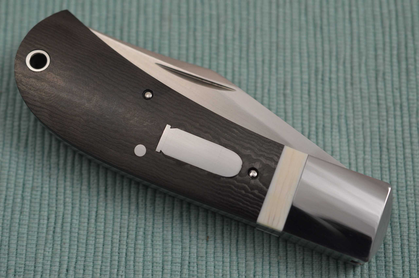 Bill Ruple LANNY'S CLIP, Black Micarta Scales, Fossil Bone Inlay, 2018 Blade Show (SOLD)