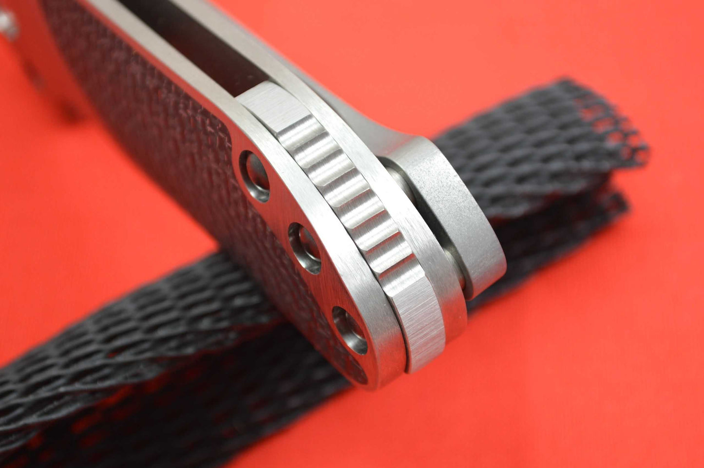 Direware T-95 Flipper, Titanium Frame Silver LSCF Inlays, Satin M390 Blade (SOLD)