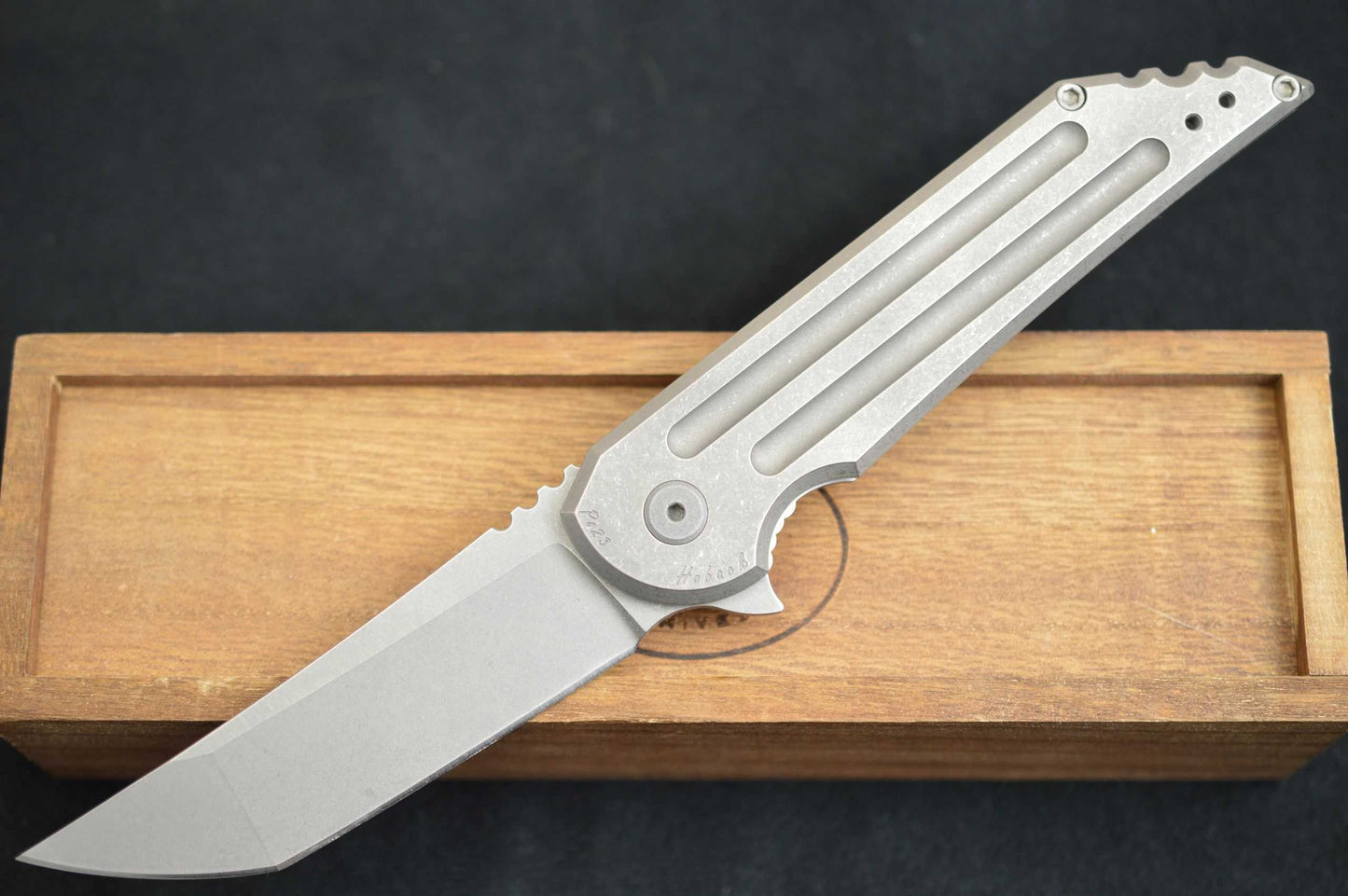 Jake Hoback Stonewashed Titanium Kwaiback UHEP Frame-Lock Flipper (TRADED)
