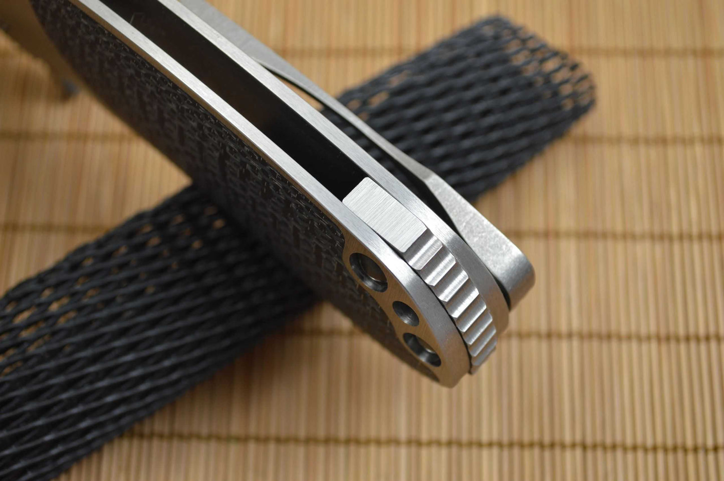 Direware S-96 Flipper, Titanium Frame LSCF Inlays, Satin M390 Blade (SOLD)